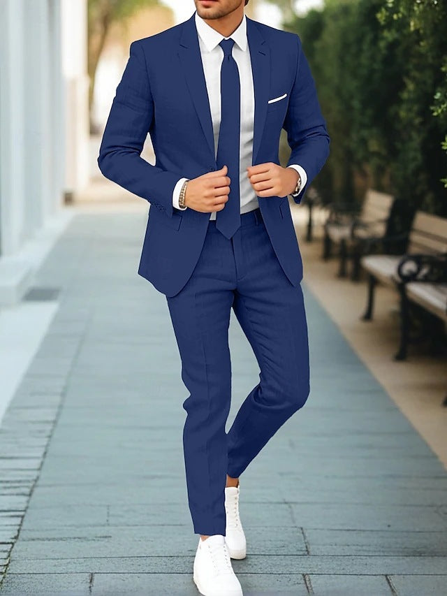 Men's Linen One Button Suit