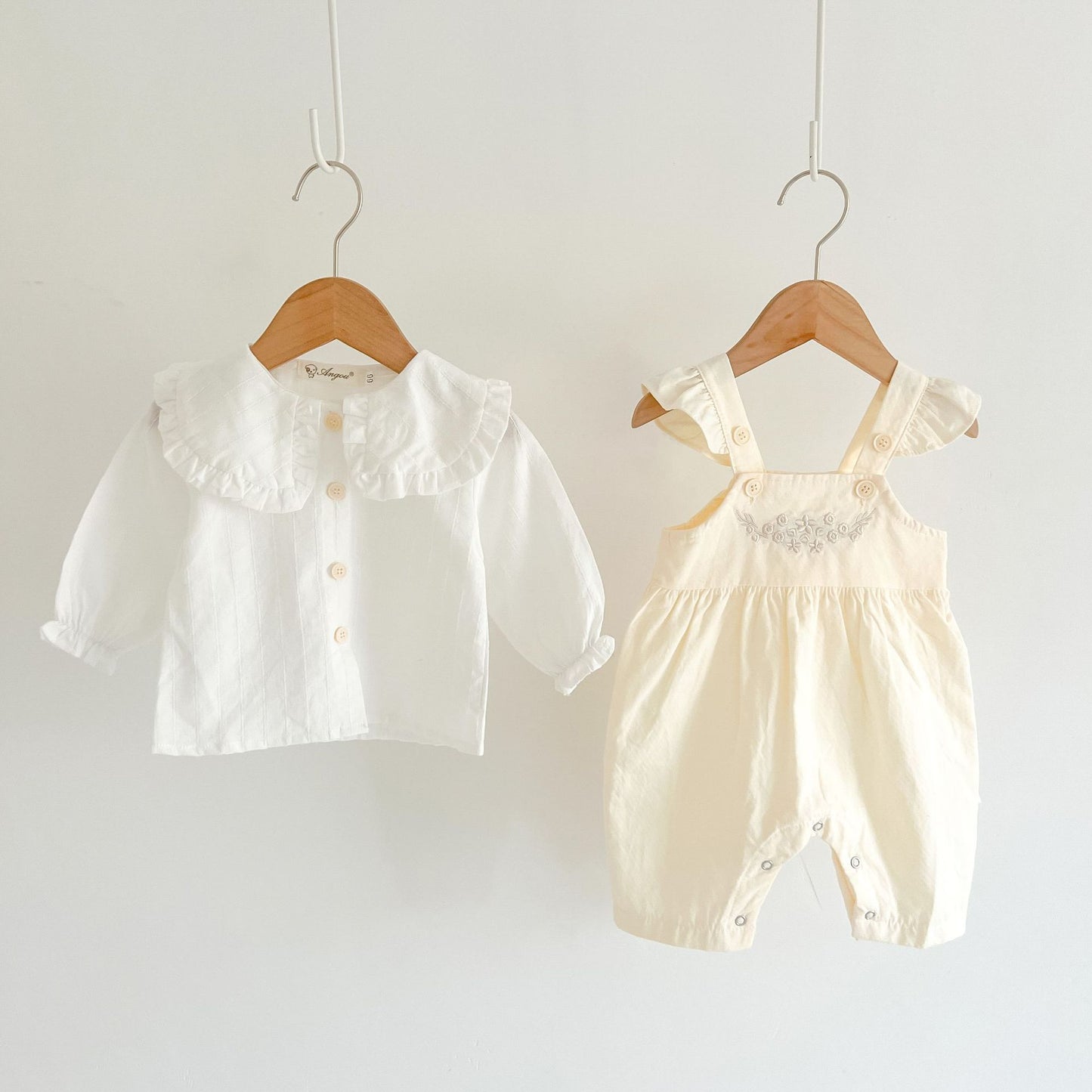 Baby Girl’s Adjustable Suspender Romper