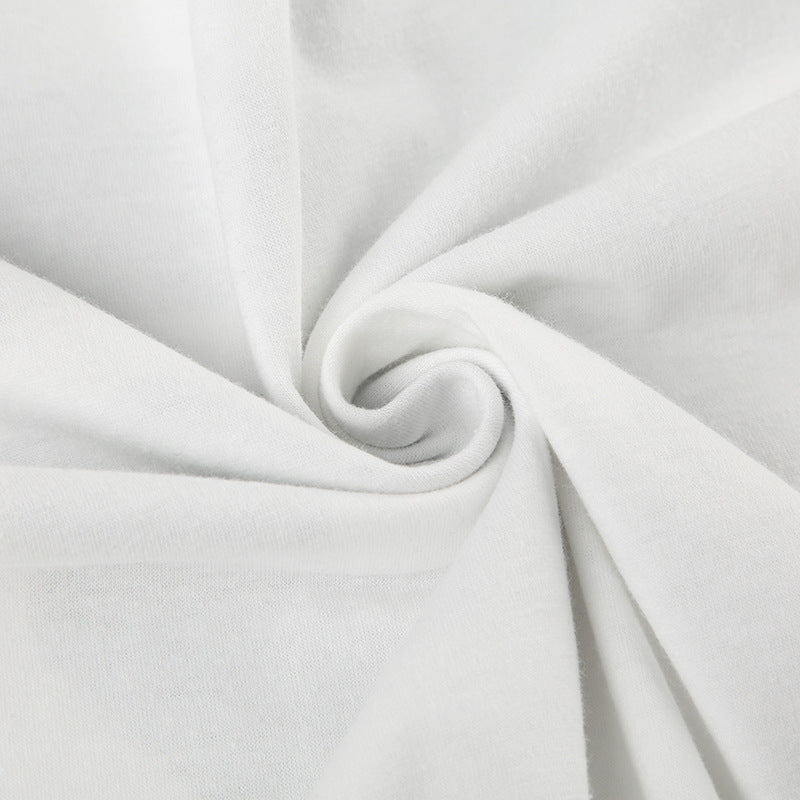 Printed Loose V-neck T-shirt