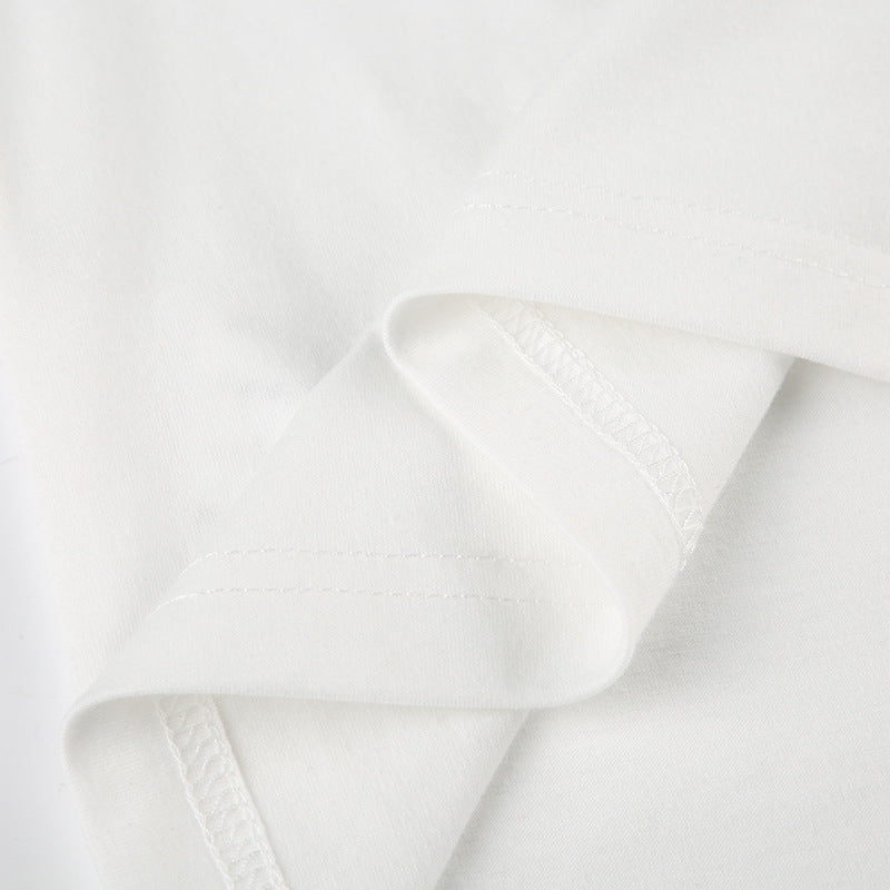 Printed Loose V-neck T-shirt