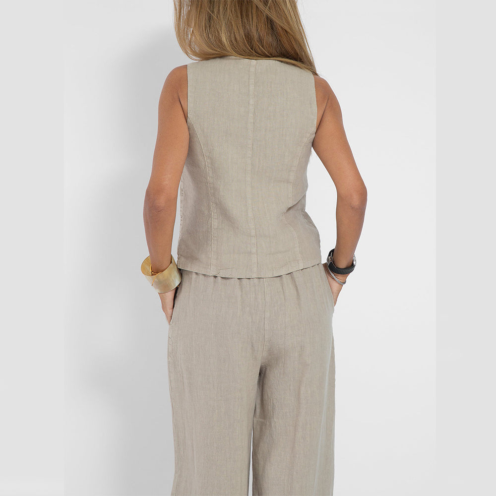 Summer V-Neck Vest Suit
