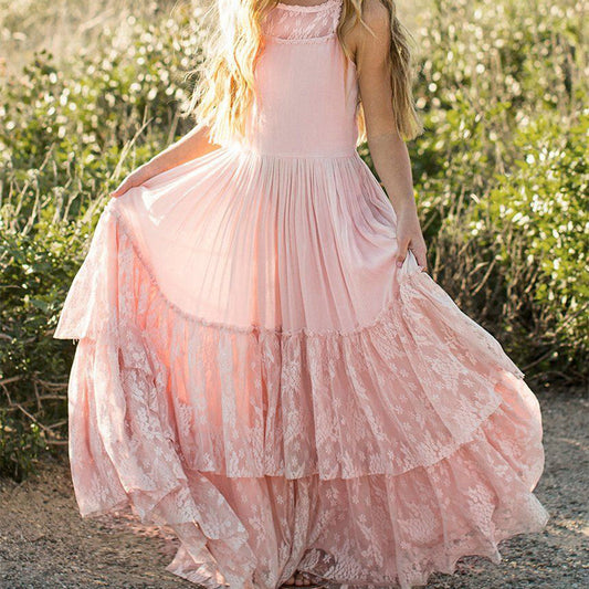 Boho Lace Cotton Dress for Kids