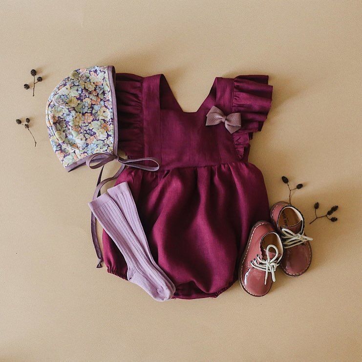 Baby Cotton & Linen Summer Strap One-Piece Suit