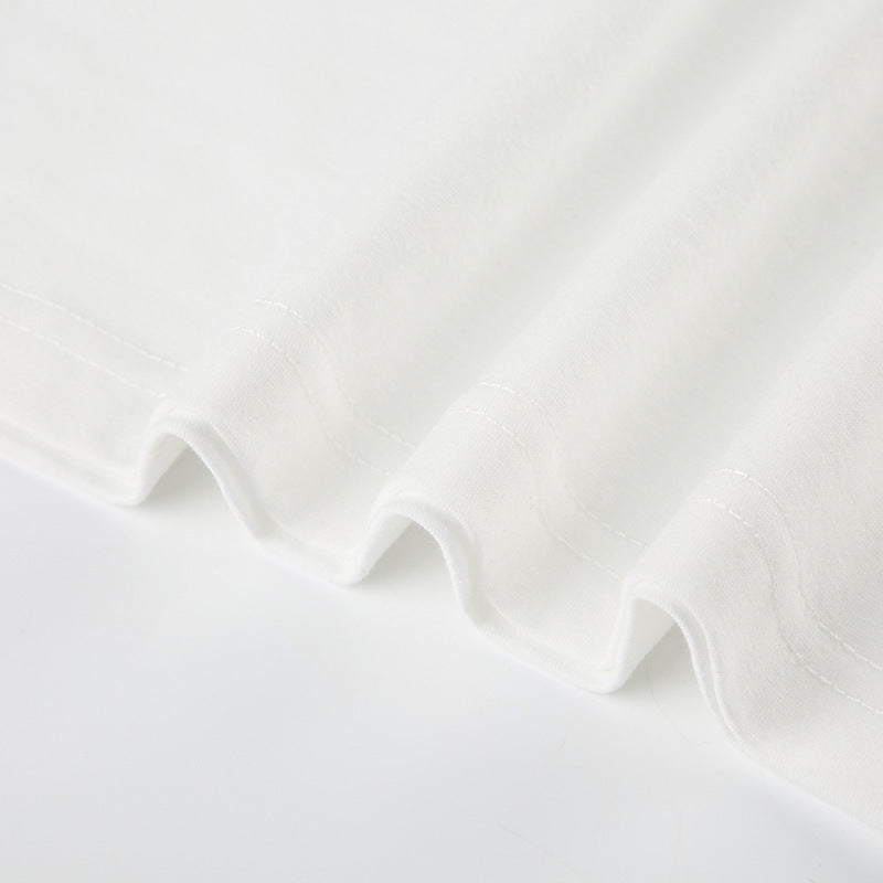 Printed Loose V-neck T-shirt