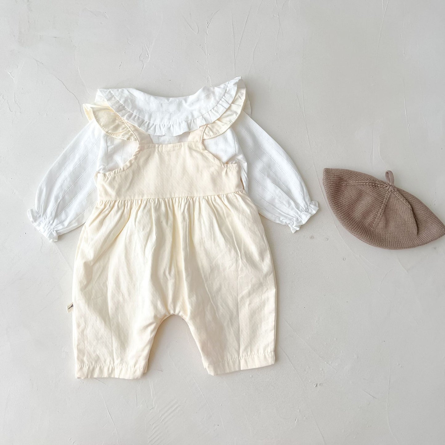 Baby Girl’s Adjustable Suspender Romper