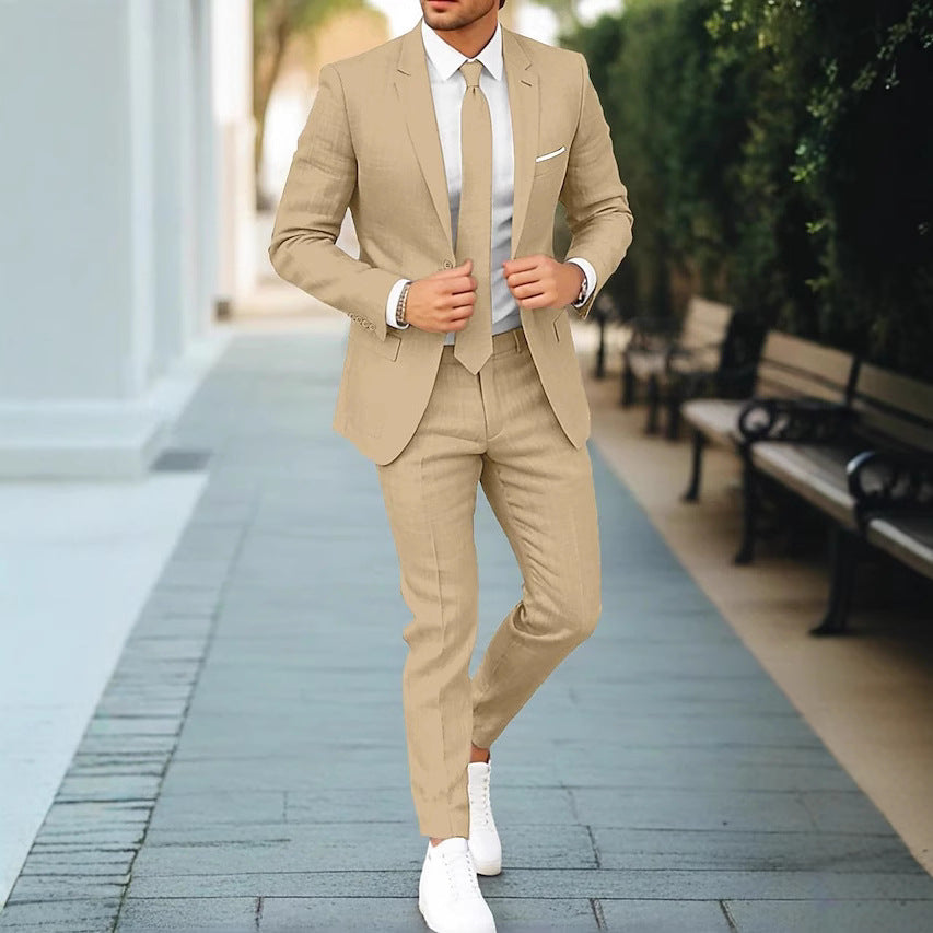 Men's Linen One Button Suit