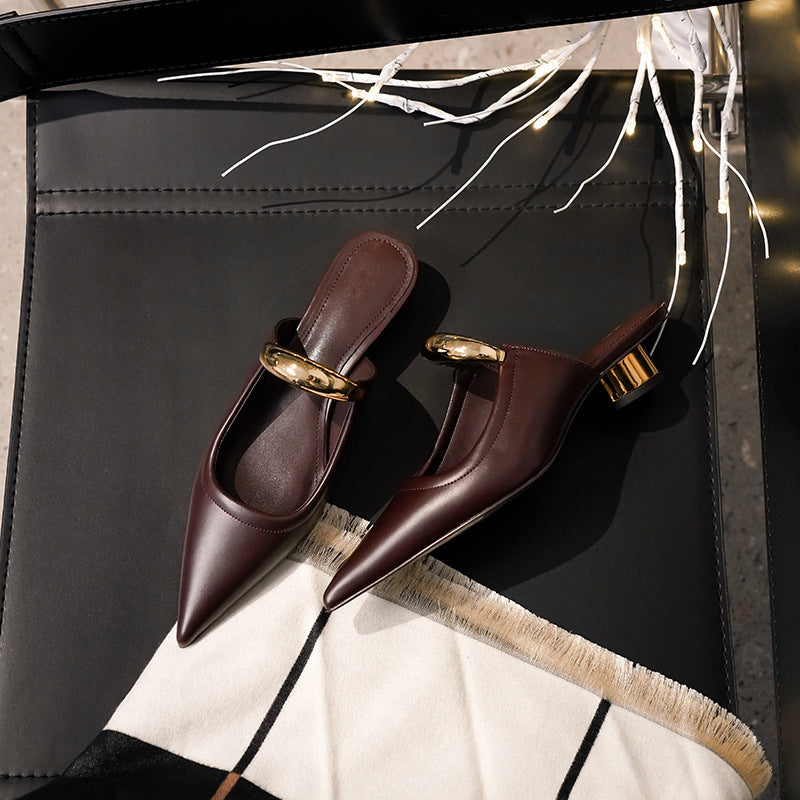 Sleek Pointed-Toe Mules