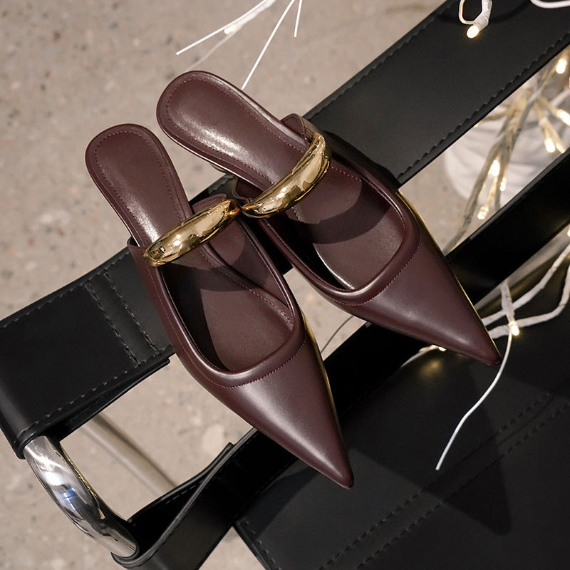 Sleek Pointed-Toe Mules