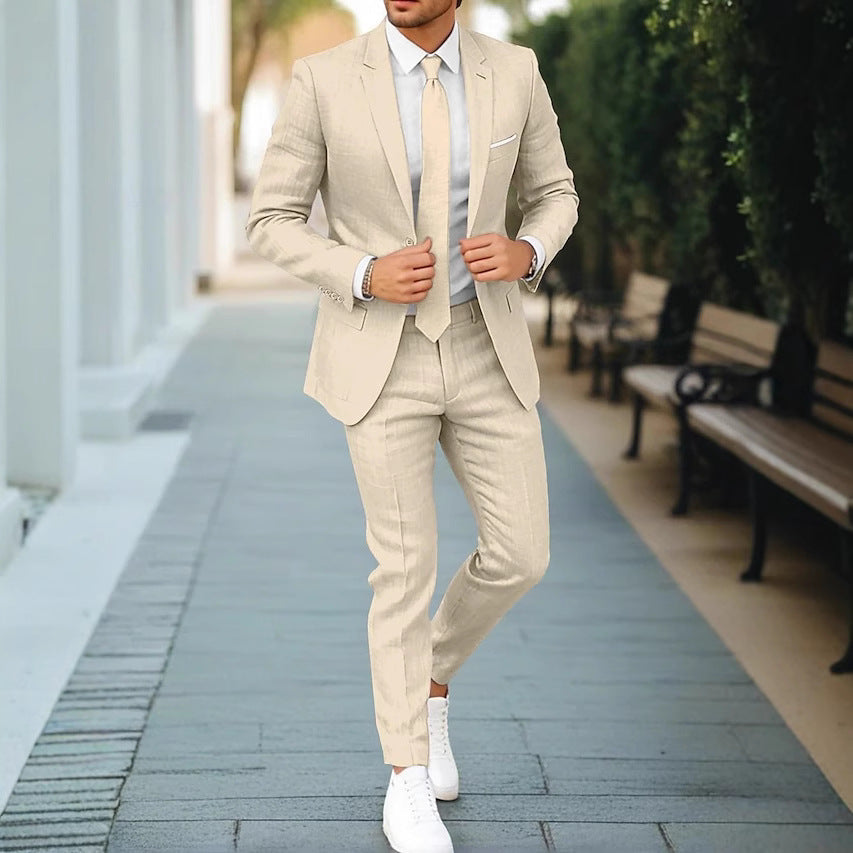 Men's Linen One Button Suit