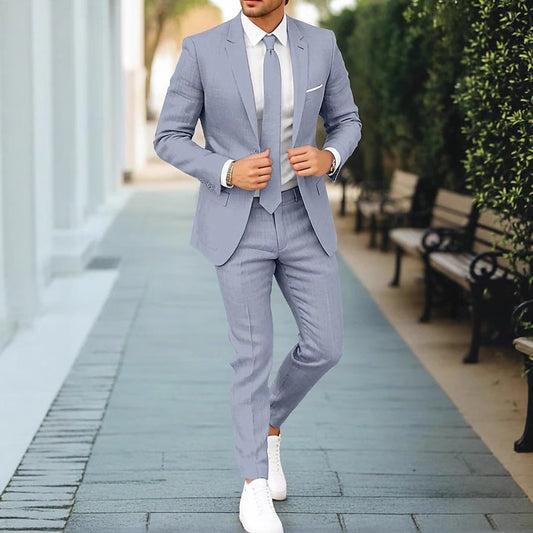 Men's Linen One Button Suit