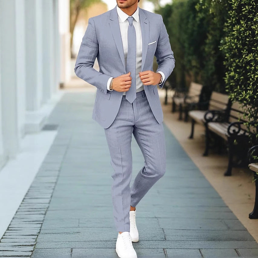 Men's Linen One Button Suit