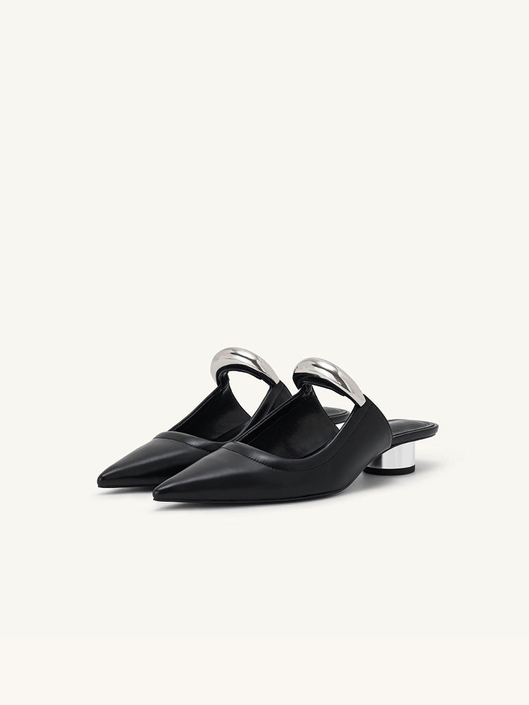 Sleek Pointed-Toe Mules