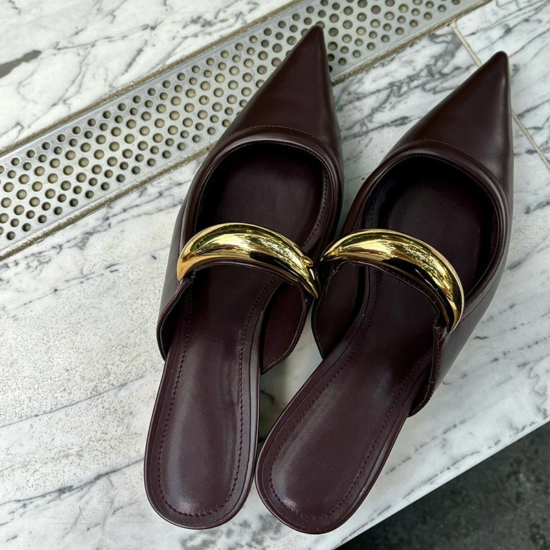 Sleek Pointed-Toe Mules