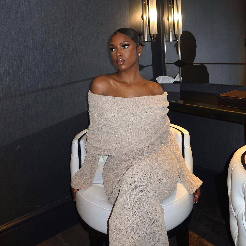 One-Shoulder Knit Dress