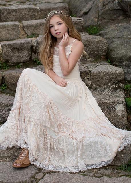 Boho Lace Cotton Dress for Kids