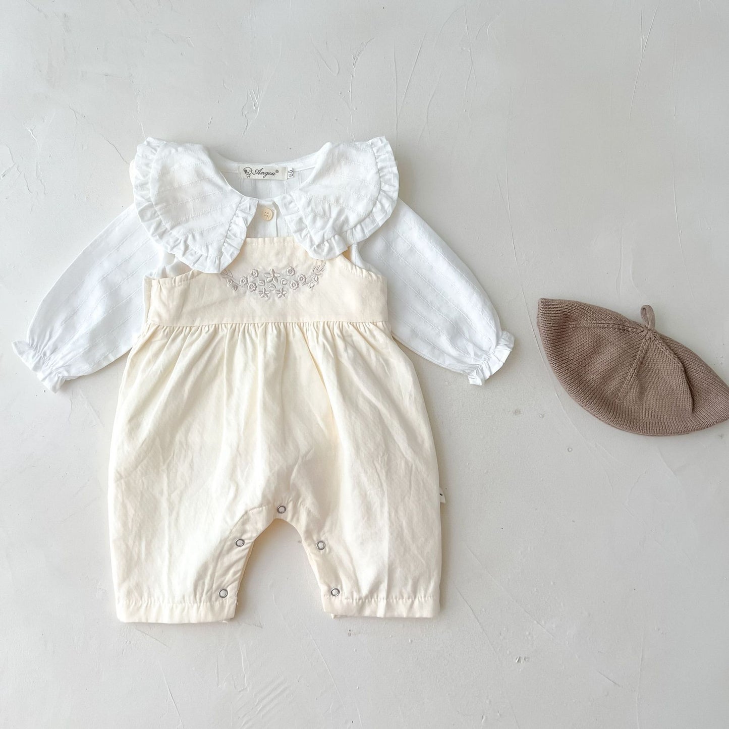 Baby Girl’s Adjustable Suspender Romper